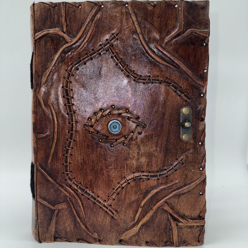 Handmade Paper Notebook Leather Evil Eye Journal Disney Hocus Pocus Gothic Goth - Picture 2 of 9